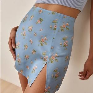 Reformation Floral Mini Skirt